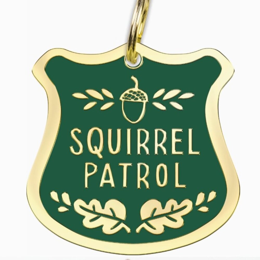 Squirrel Patrol Dog / Cat Collar Charm Tag Backpack Purse Charm Tag